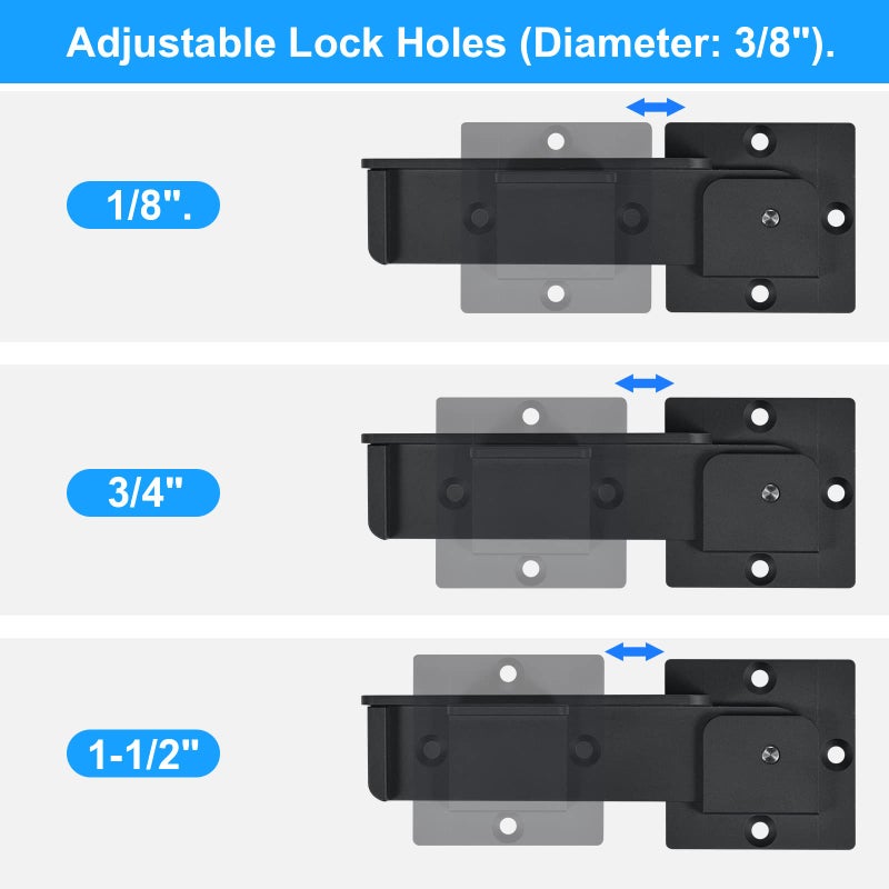 GreaTalent 7.5"" Flip Gate Latch Lock with Padlock Hole, 4mm Heavy Duty Aluminum Alloy Adjustable Door Latch for Sliding and Swing Open Door, Outdoor Gate, Wooden Fence, Barn Door, Shed, Garage, Yard - Image 4